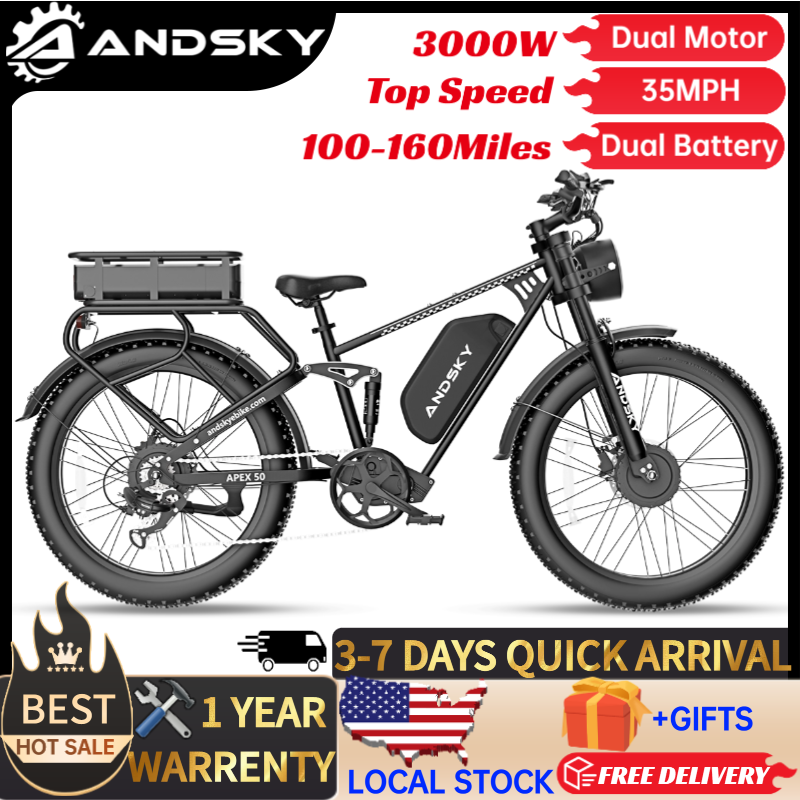 48V 1500W Rear Hub Motor With Battery - 앤드스카이 에이펙스50 AWD 전기 자전거 3000W