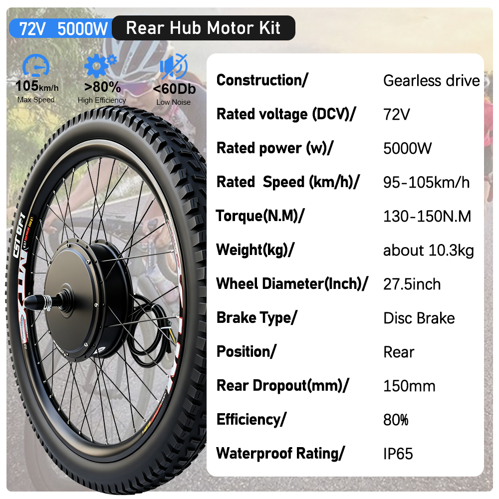 MTX 전기 자전거 변환 키트 72V 5000W 후방  - 5000W Hub Motor Kit 72V 리뷰 및 가격